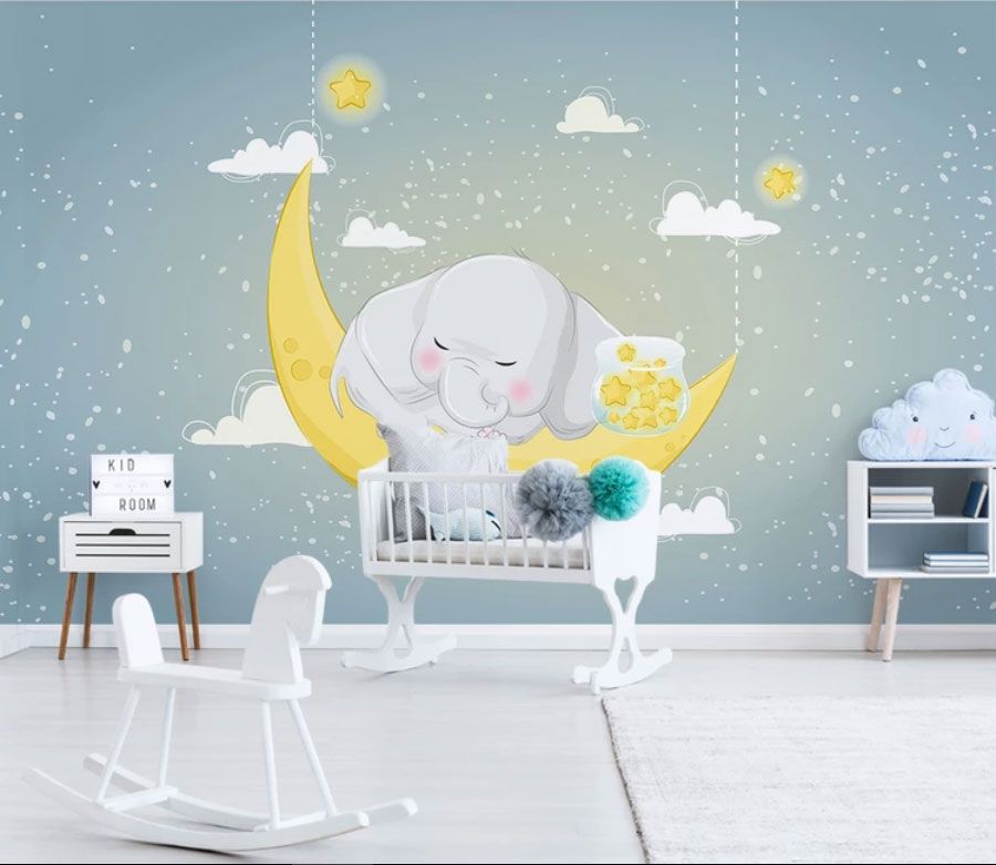 

Фотообои Walldeco Слоненок на луне №dec-2055 Лоск