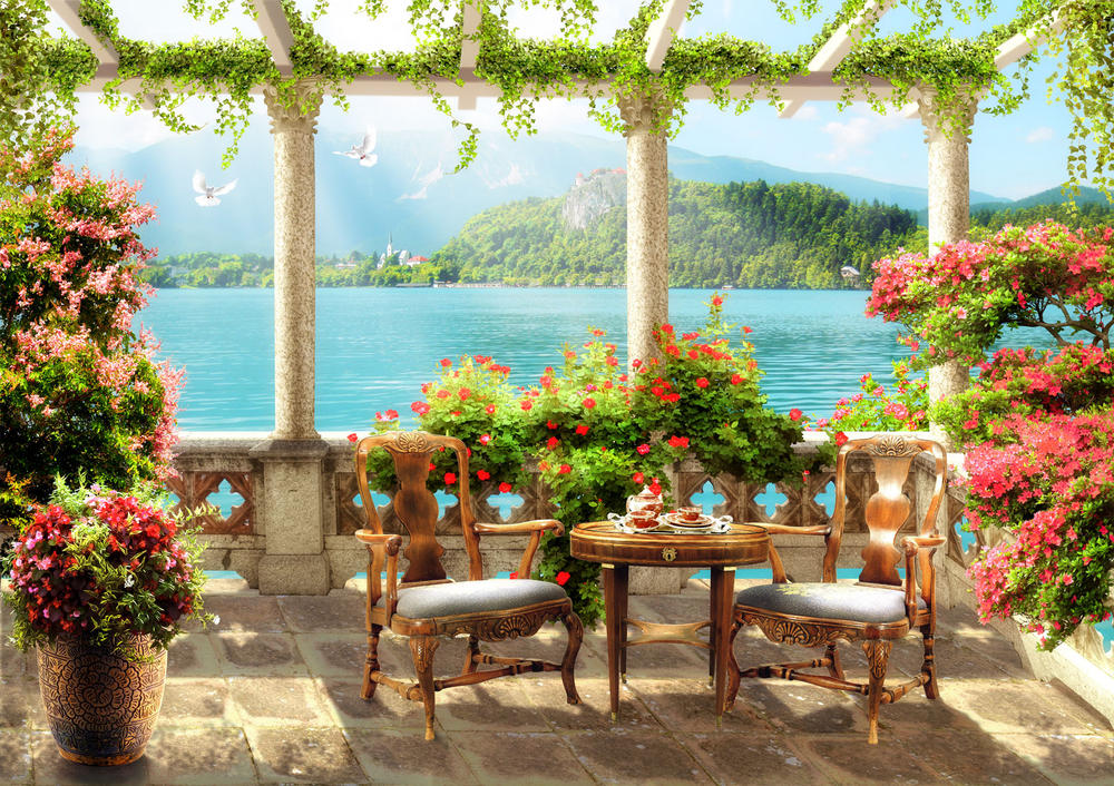 

Фотообои Walldeco Чай на террасе №31215 Жаккард