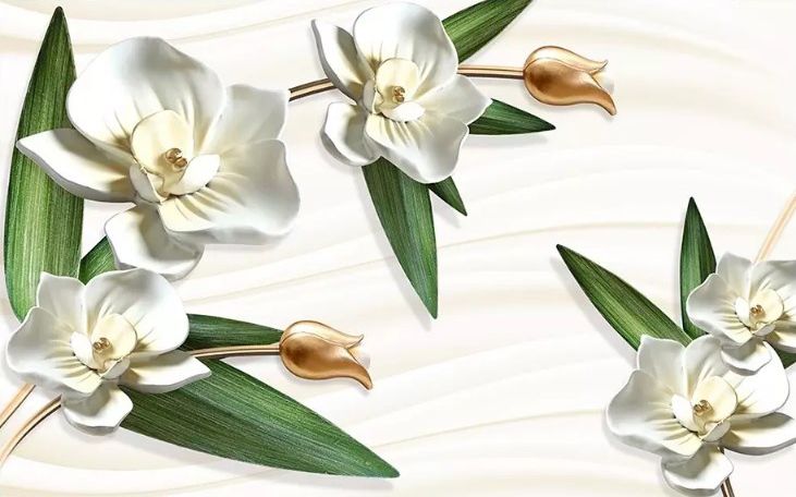 

Фотообои Walldeco Барельеф: 3d цветочный узор №dec_3032 Фреска