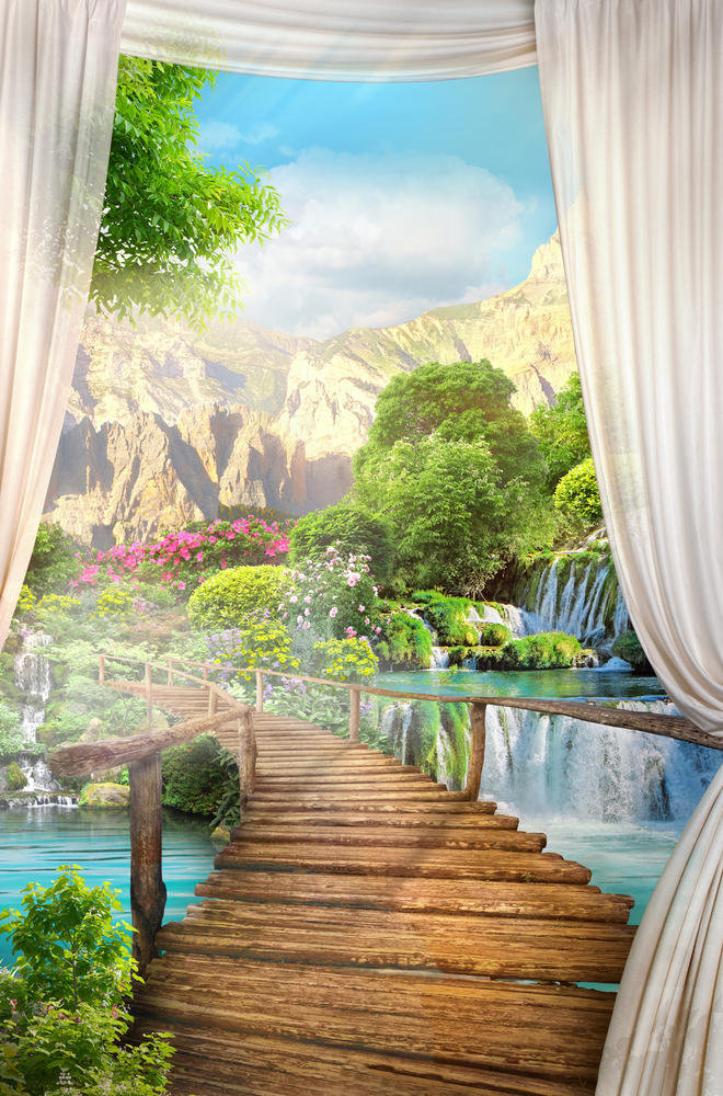 

Фотообои Walldeco Мост в горах №30290 Базальт