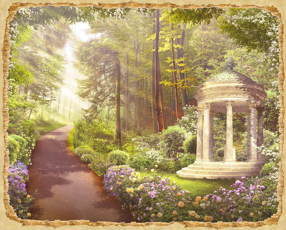 

Фотообои Walldeco Беседка в лесу №30172 Гладь