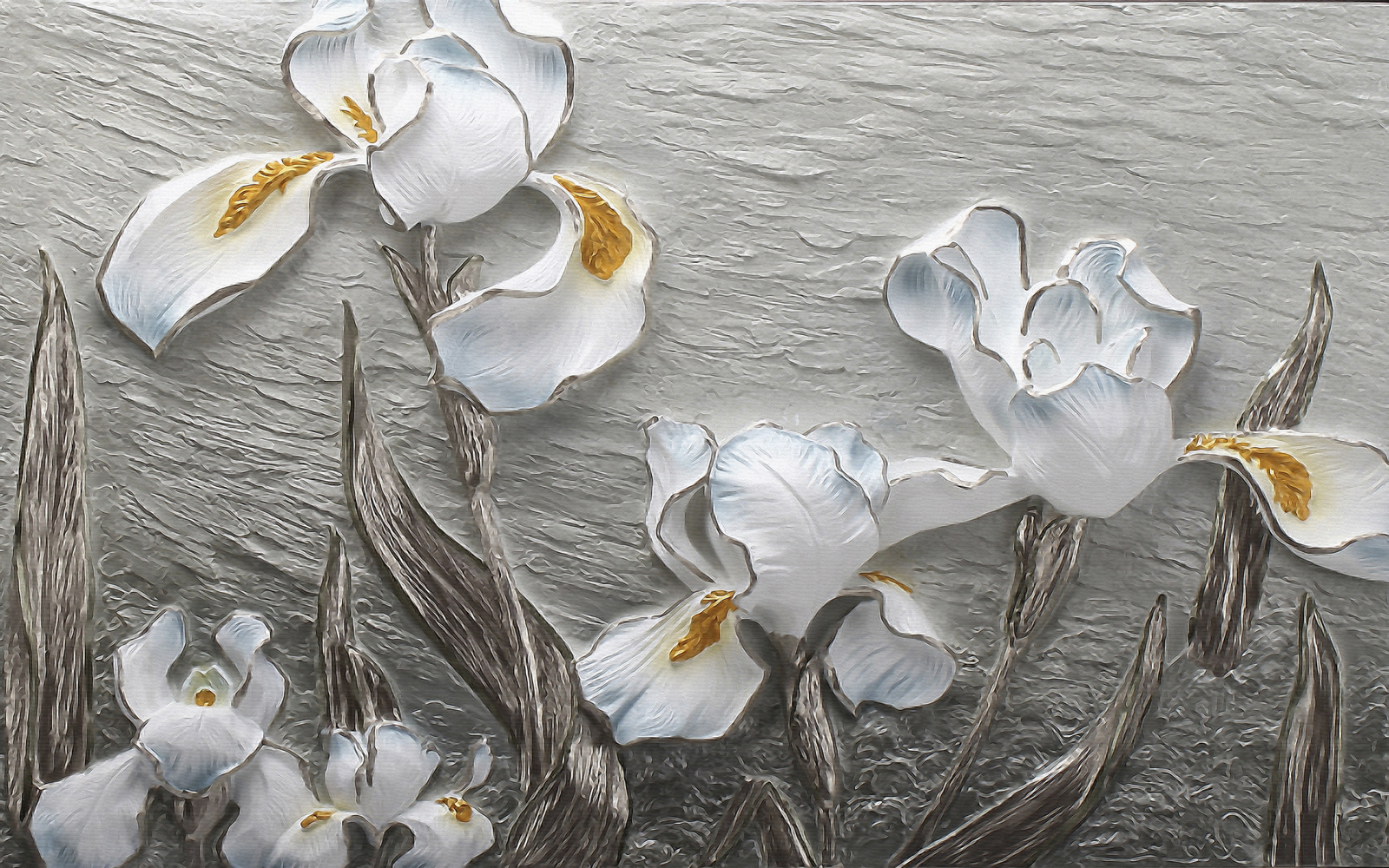 

Фотообои Walldeco 3d белые ирисы №37983 Лоск