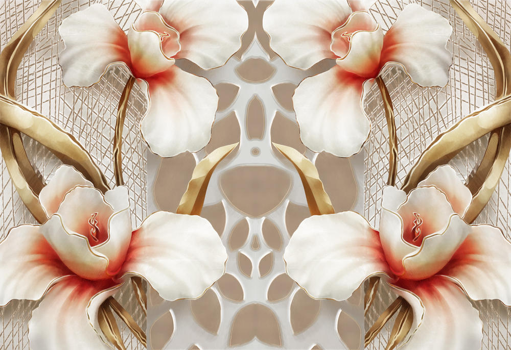 

Фотообои Walldeco Узор цветы из стекла №30240 Базальт