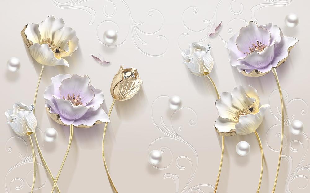 

Фотообои Walldeco Жемчуг с цветами №34402 Фреска