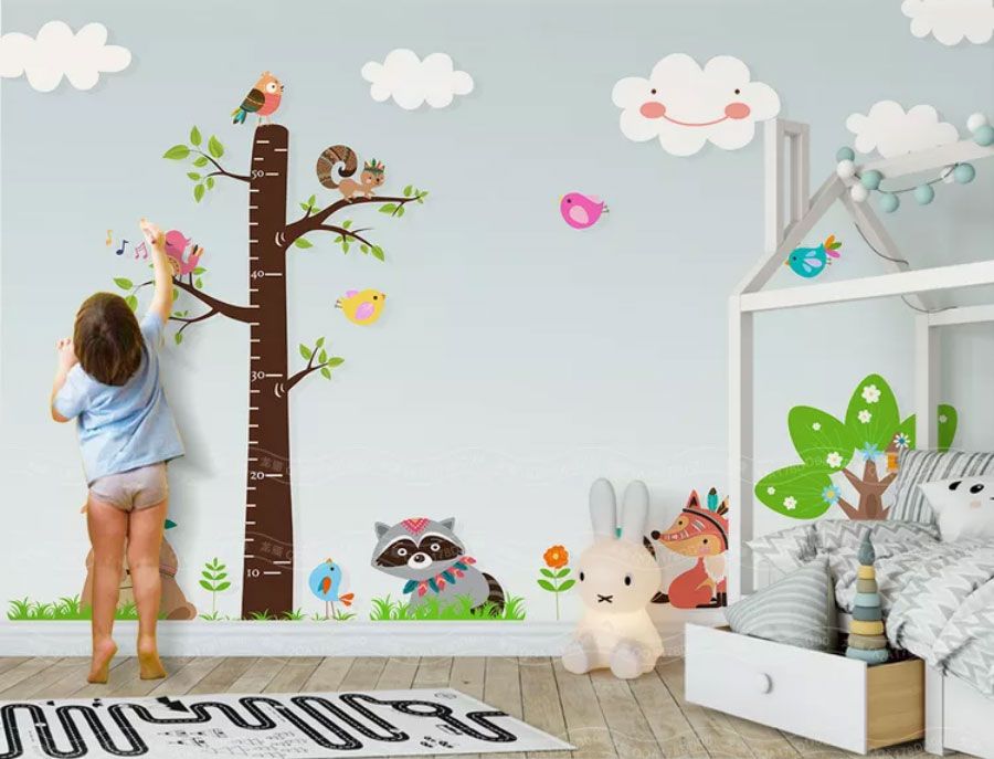 

Фотообои Walldeco Дерево-ростомер для малышей и лесные звери №dec-2058 Фреска