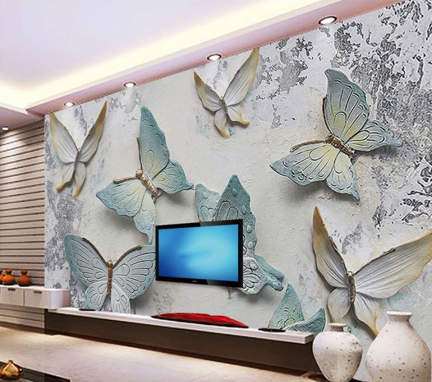 

Фотообои Walldeco 3d бабочки на сером фоне №dec-2139 Фреска