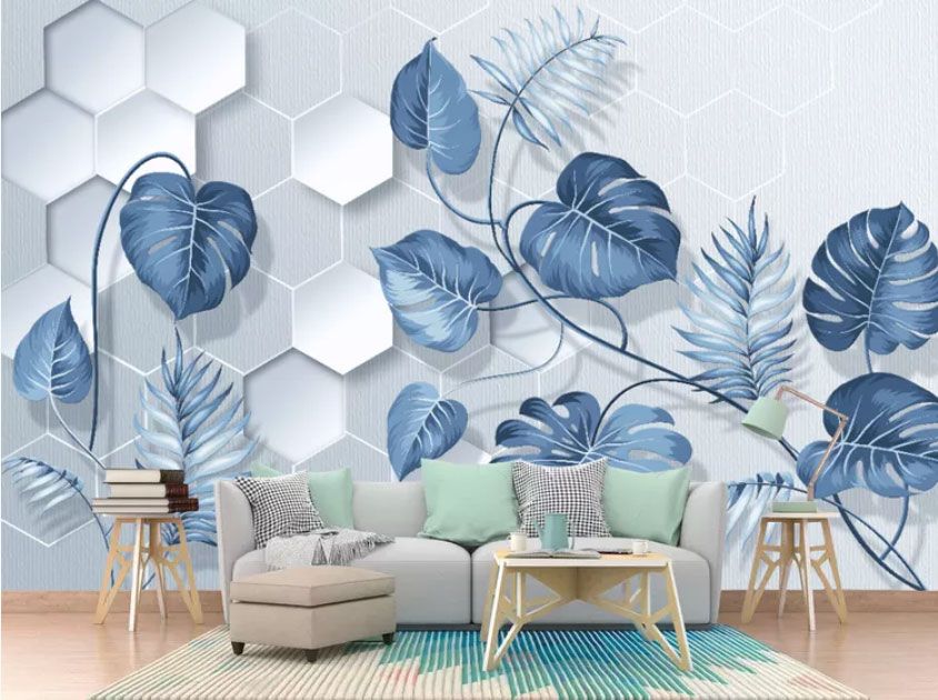 

Фотообои Walldeco Листья монстеры и пальмы №dec-2138 Жаккард