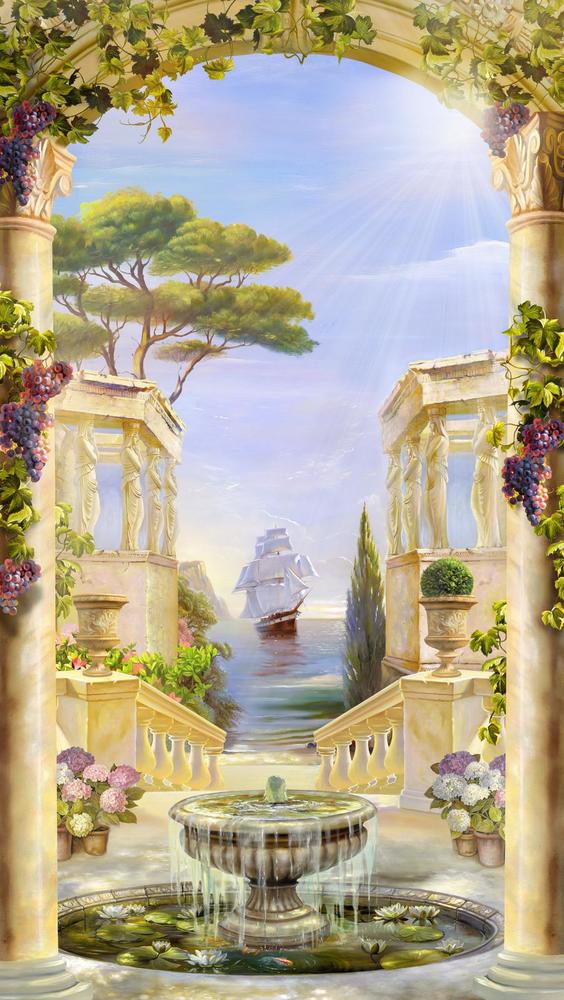 

Фотообои Walldeco Цветы на террасе №32704 Волокно
