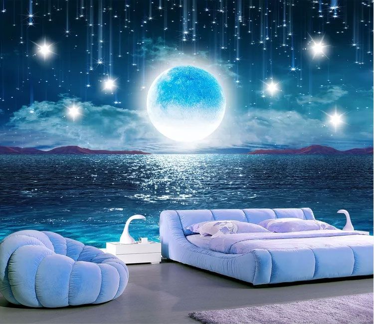 

Фотообои Walldeco Падающие звезды и луна №dec-2131 Волокно
