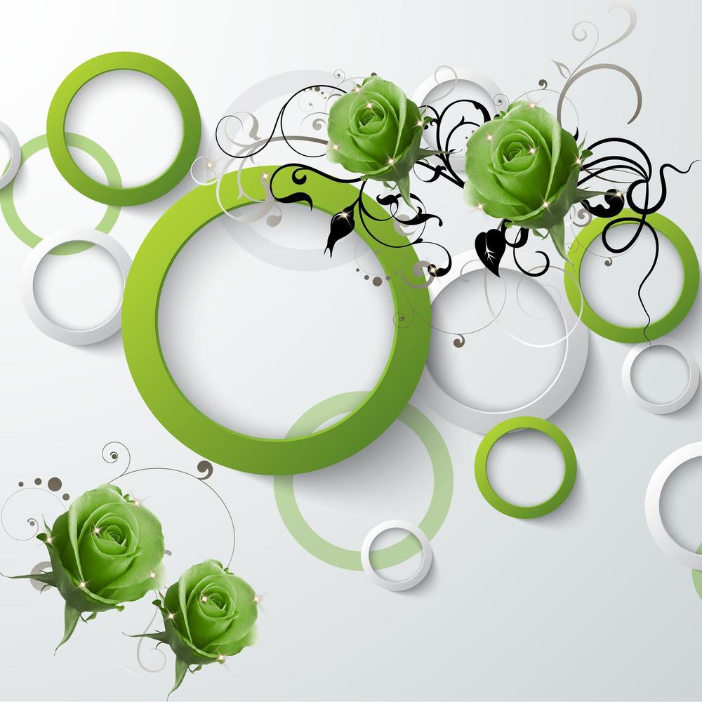 

Фотообои Walldeco Салатовые розы №33292 Жаккард