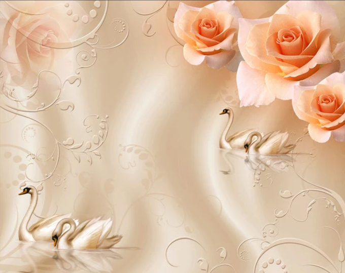 

Фотообои Walldeco Две пары лебедей №dec-001 Лоск