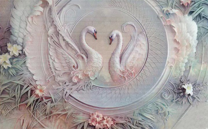 

Фотообои Walldeco Барельеф: два влюбленных лебеди №dec_3022 Бриз