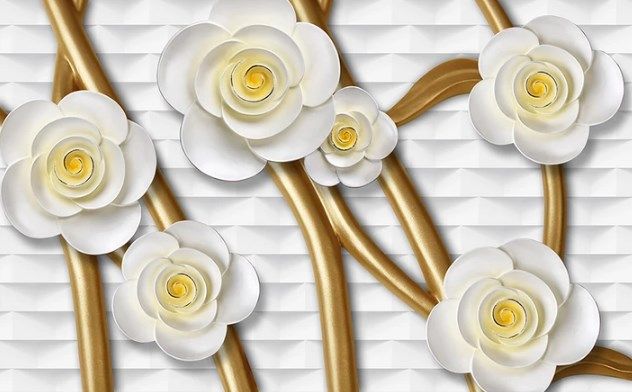 

Фотообои Walldeco Барельеф: белые цветы №dec_3019 Гладь