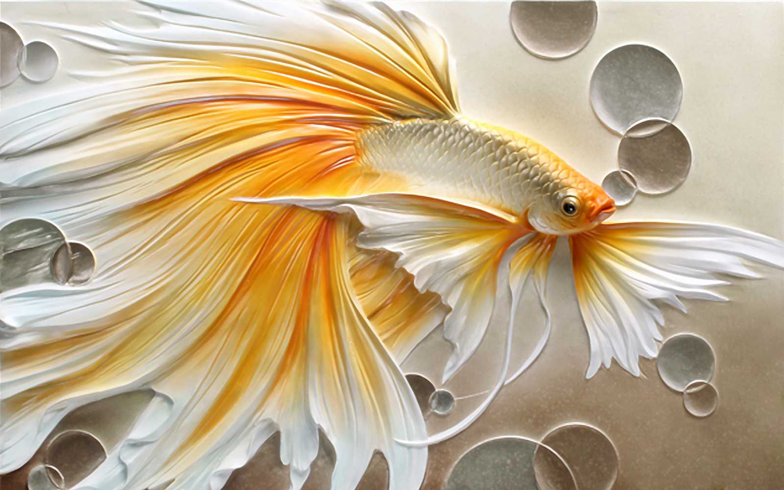 

Фотообои Walldeco 3d золотая рыбка №37304 Жаккард
