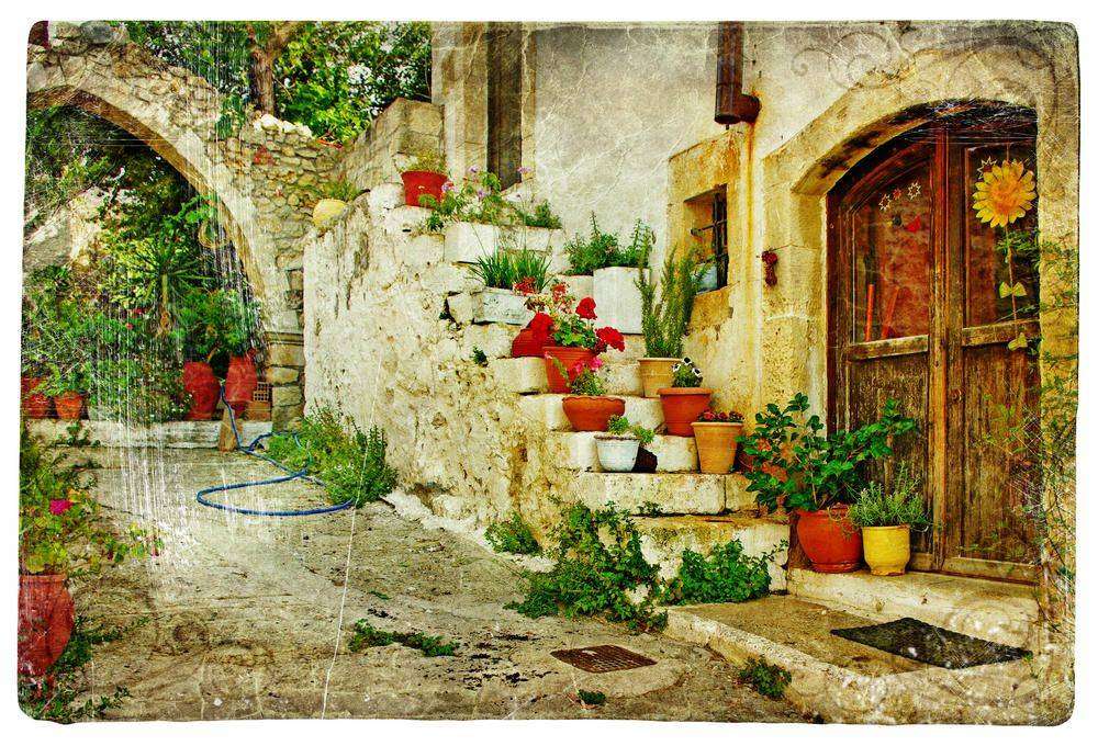 

Фотообои Walldeco Цветочные горшки на ступенях №2514 Фреска
