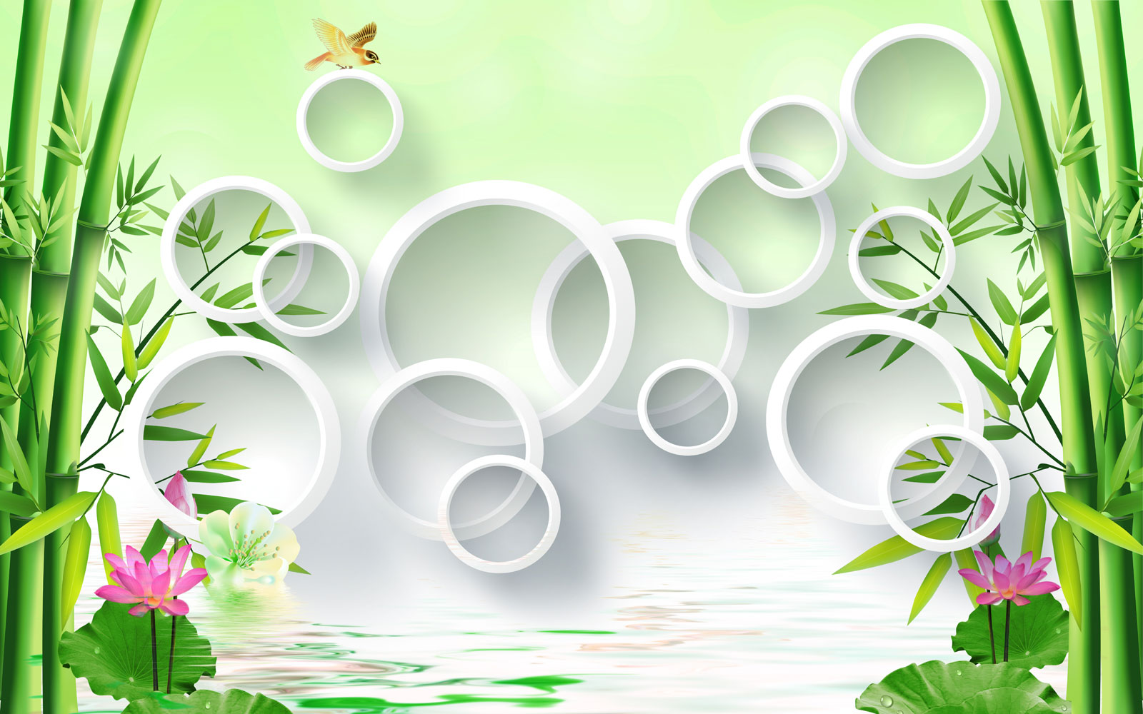 

Фотообои Walldeco Цветы у воды №39508 Базальт