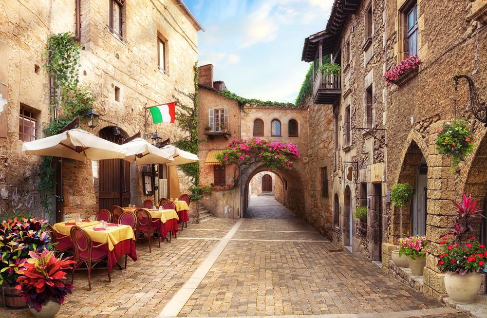 

Фотообои Walldeco Кафе на улочке Италии №31865 Деко