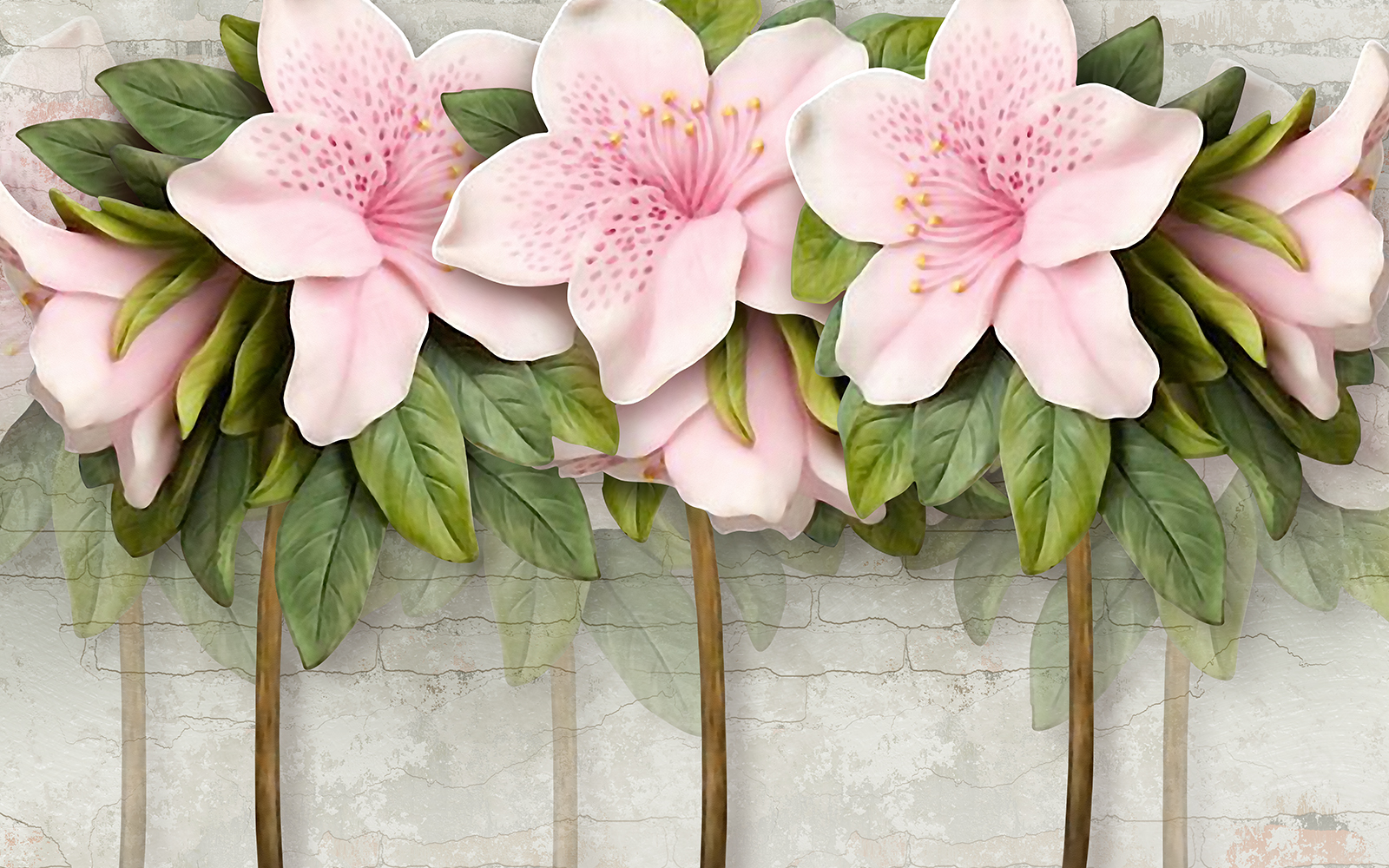 

Фотообои Walldeco Большие розовые цветы №35223 Деко