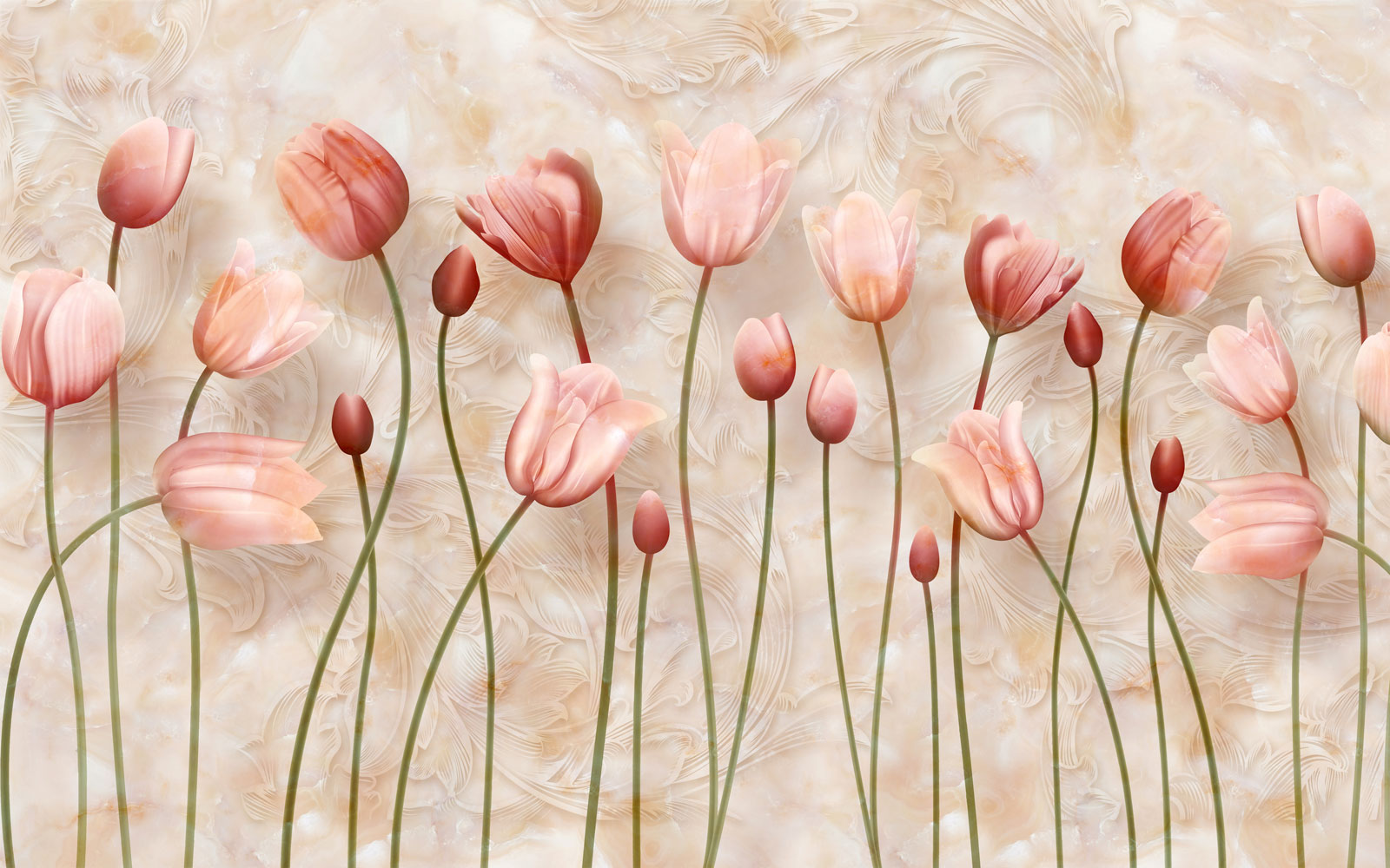 

Фотообои Walldeco Красные и розовые тюльпаны №40408 Деко
