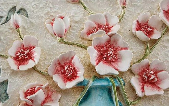 

Фотообои Walldeco Барельеф: маки в вазе №dec_3048 Деко