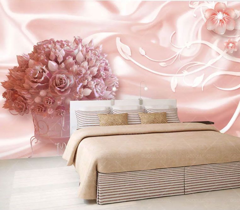 

Фотообои Walldeco Букет розовых роз и узор на ткани №dec-2004 Бриз
