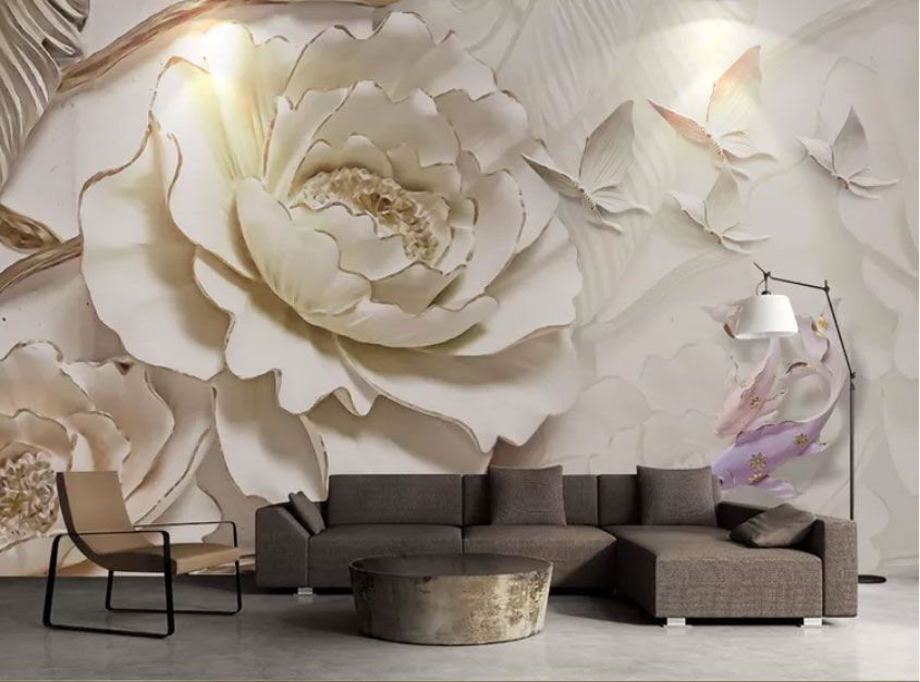 

Фотообои Walldeco 3d цветы, рыбки и бабочки №dec-2105 Волокно
