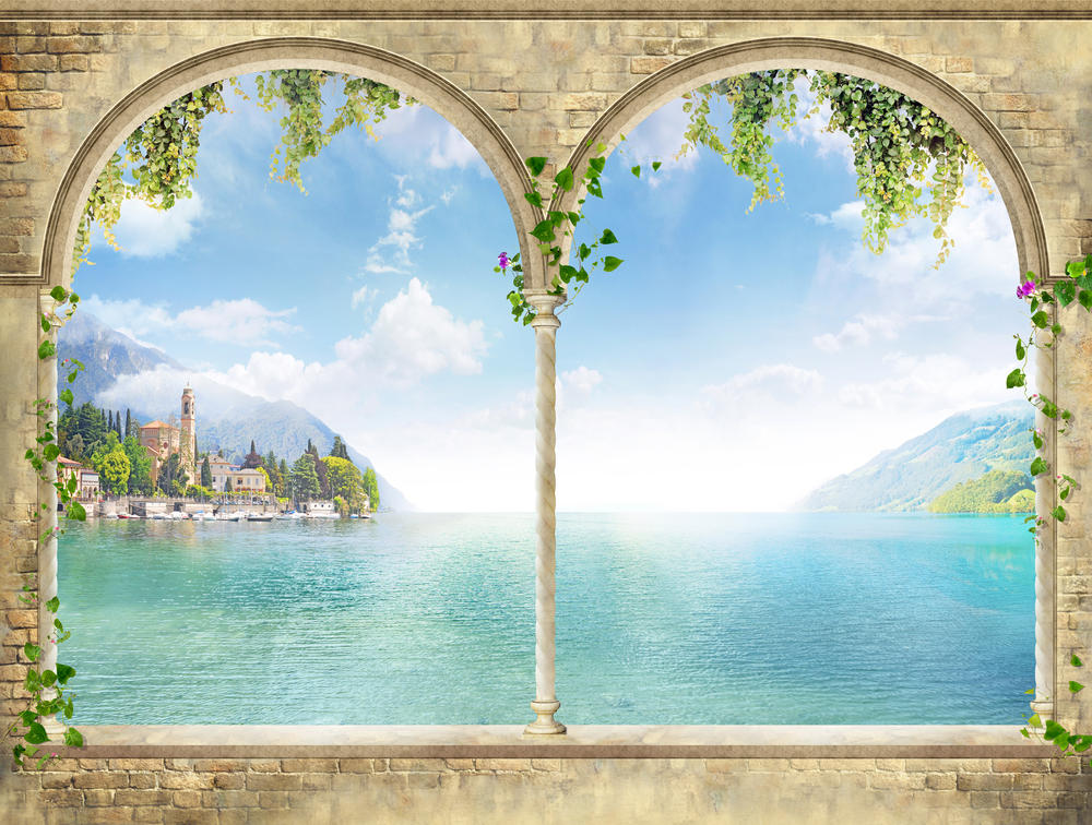 

Фотообои Walldeco Каменное окно №30299 Волокно