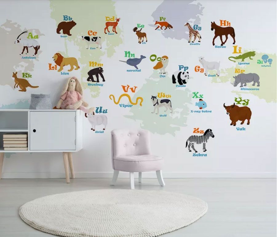

Фотообои Walldeco Животный алфавит №dec-2060 Базальт