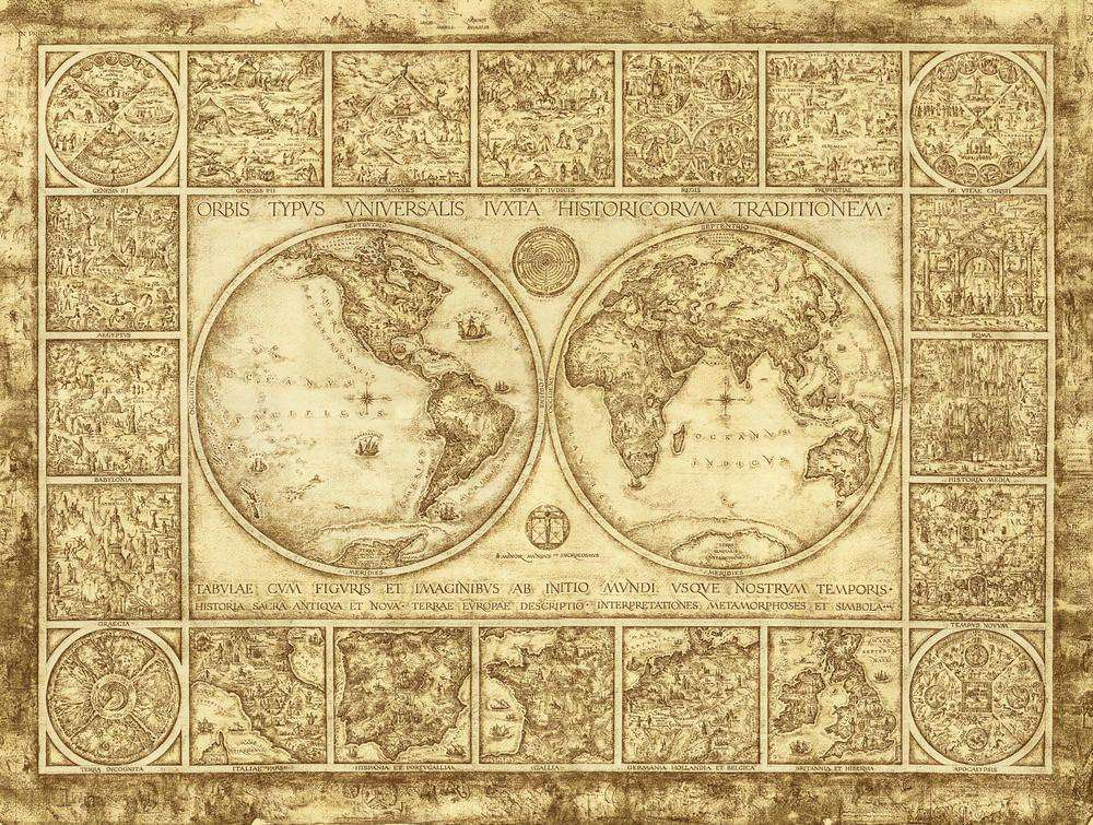 

Фотообои Walldeco Древняя карта мира №0050 Волокно