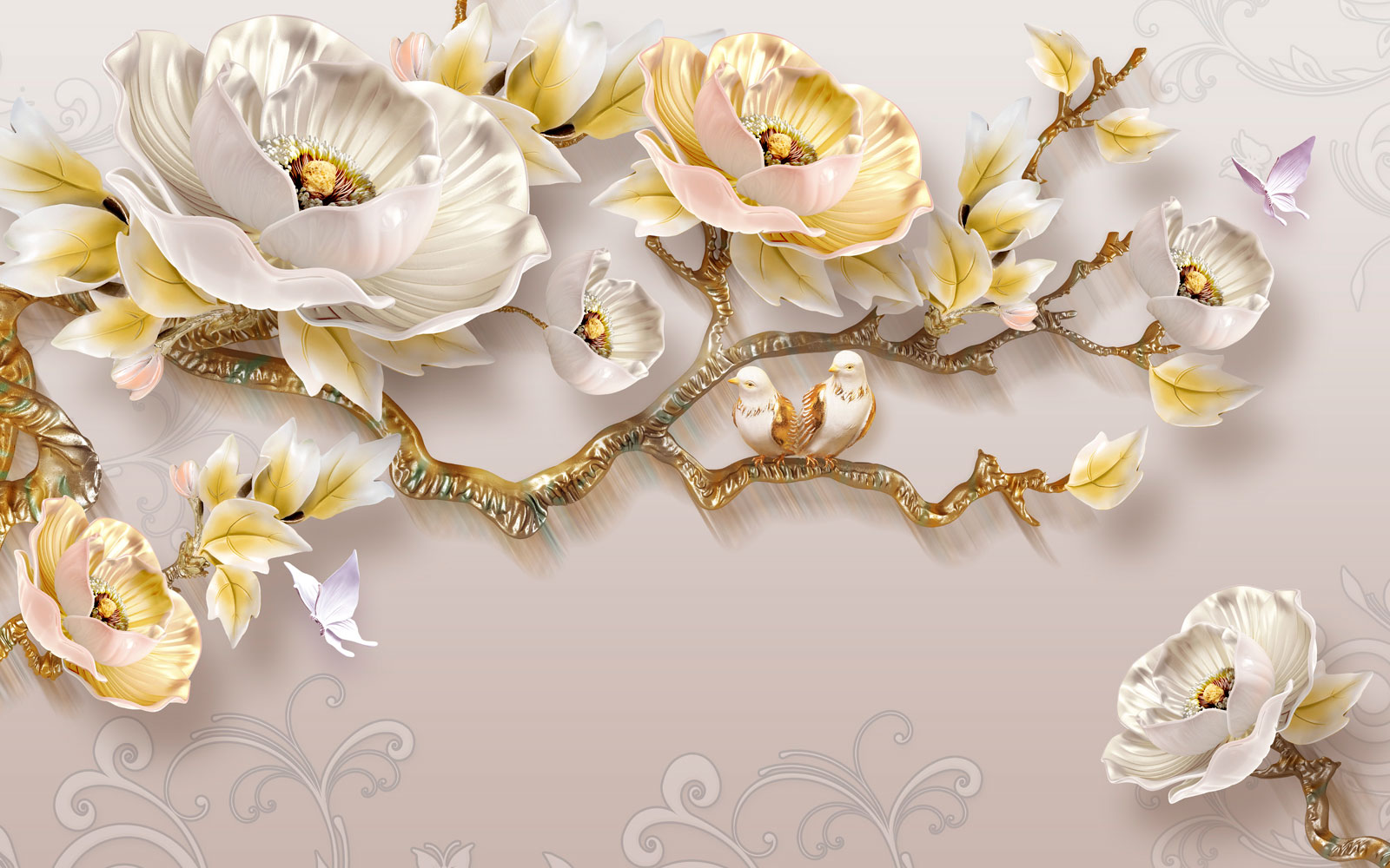 

Фотообои Walldeco Цветущая ветка с птицами №39425 Бриз
