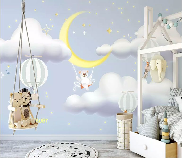 

Фотообои Walldeco Медвежонок катающийся на луне №dec-1399 Деко