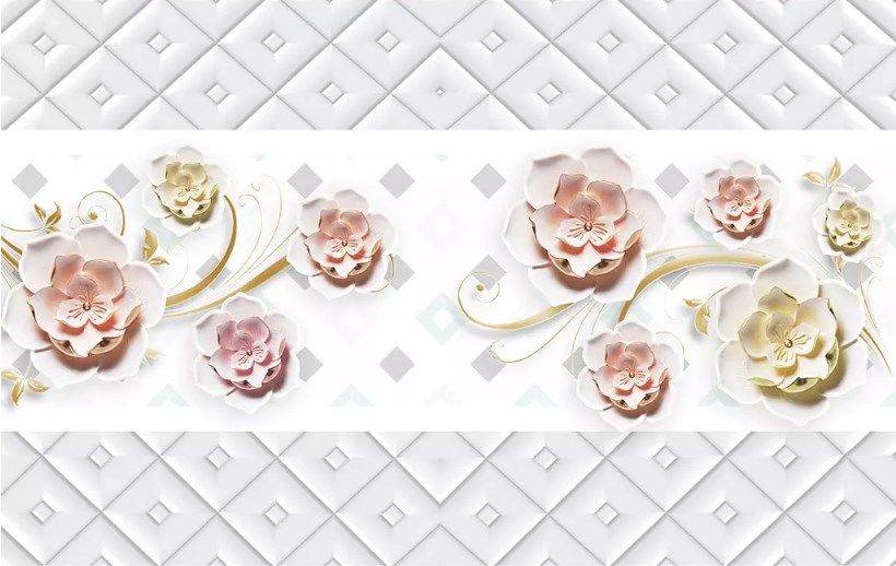 

Фотообои Walldeco 3d геометрический узор из красивых цветов №dec_3034 Лоск