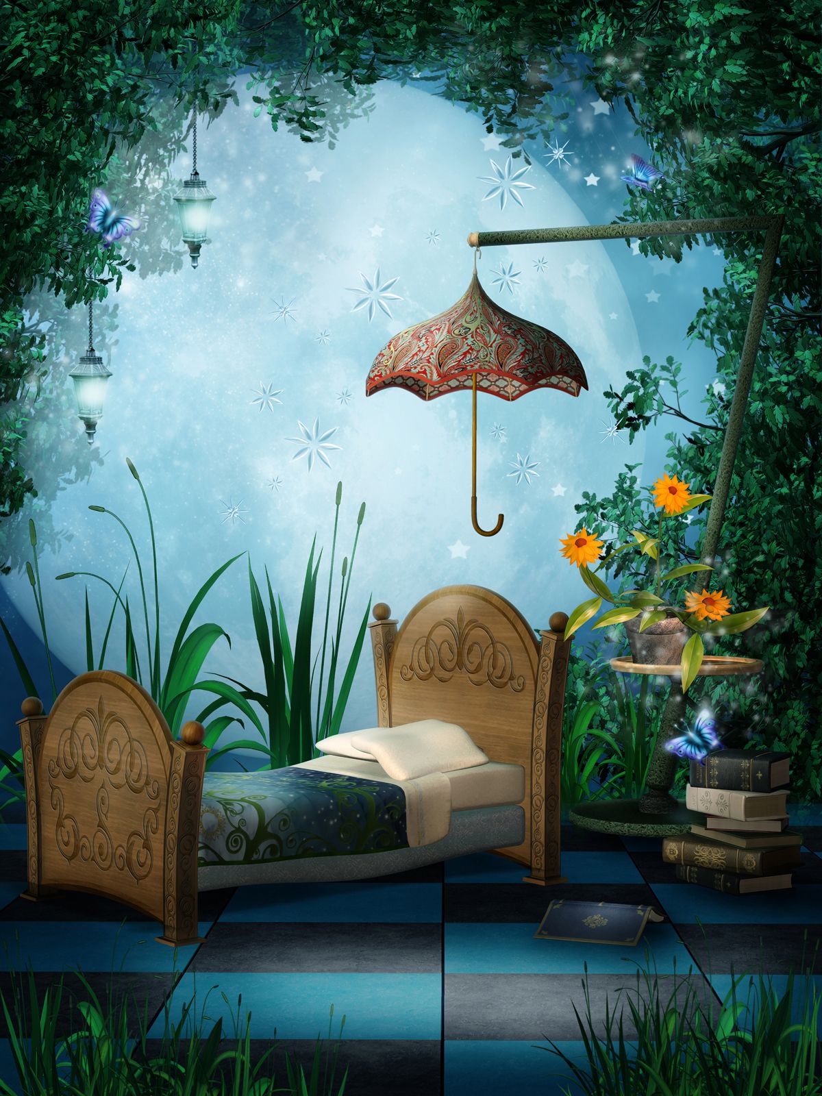 

Фотообои Walldeco кровать в лесу №2193 Жаккард