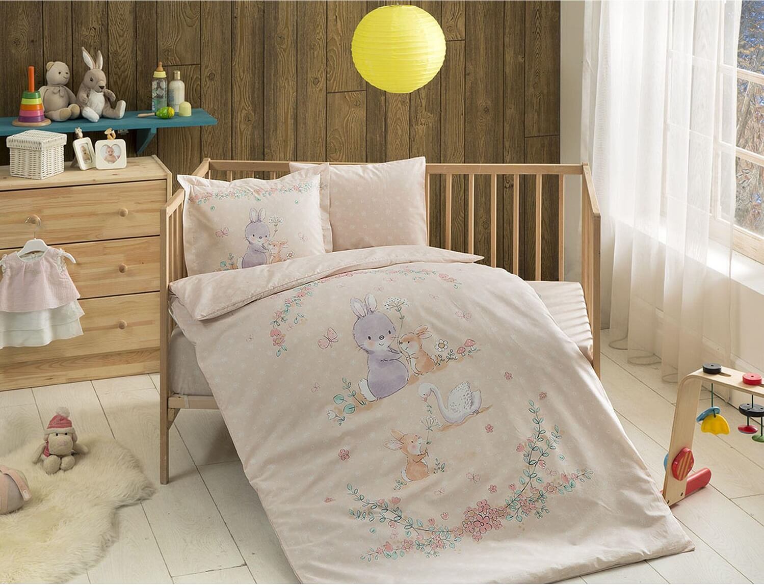 

Комплект постельного белья в кроватку TAC Organic Happy Bunny Ранфорс
