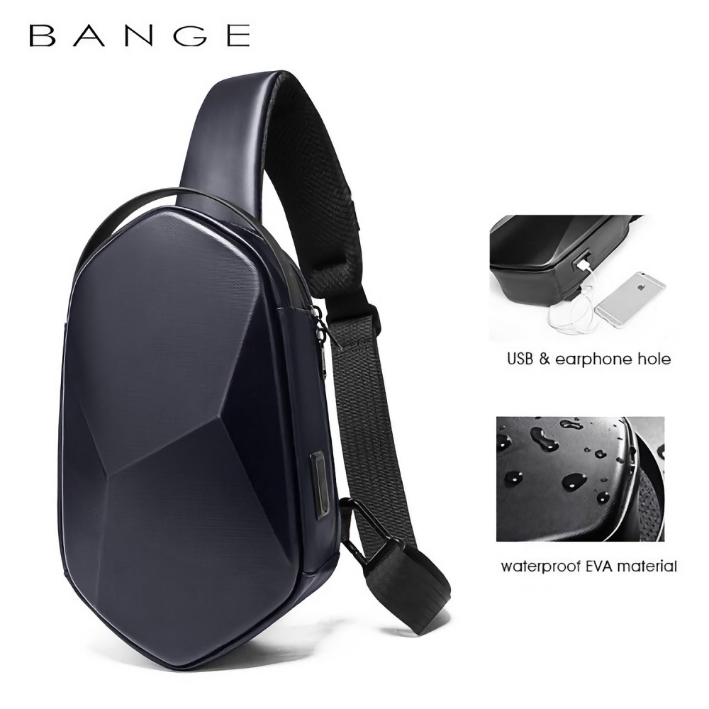 

Рюкзак с одной лямкой Bange (BGS7213-Deep-Blue) с USB Темно-синий