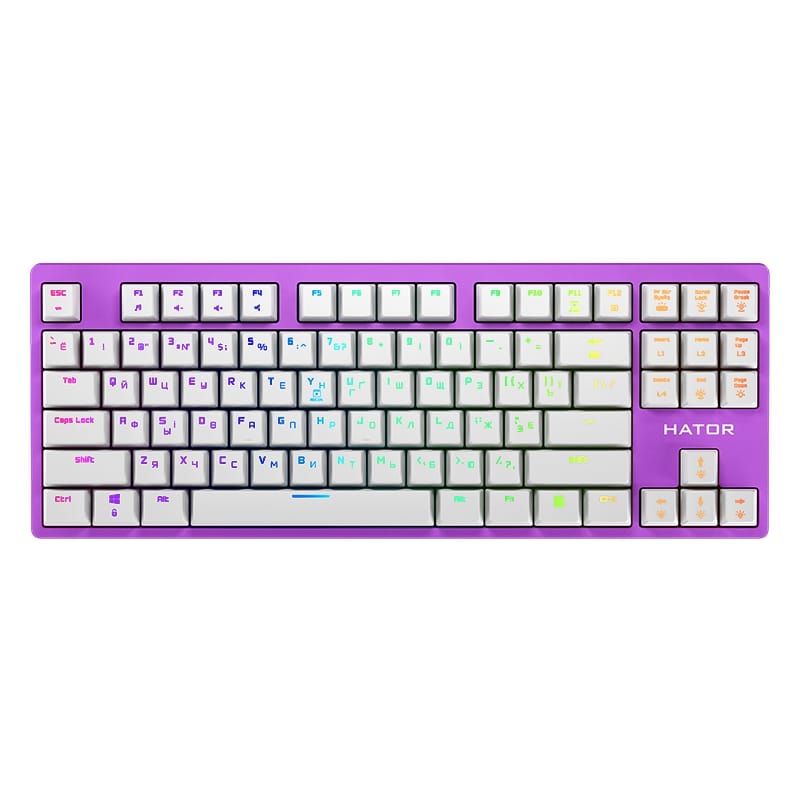 

Клавиатура Hator Rockfall EVO TKL Optical ENG/UKR/RUS (HTK-633) Lilac USB