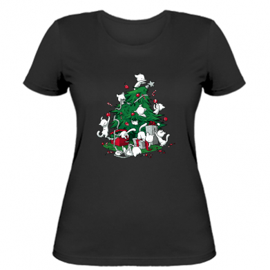 

Женская футболка Stedman Cats And Christmas tree  Черный, Женская футболка Stedman Cats And Christmas tree L Черный