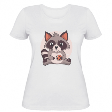 

Женская футболка Stedman Raccoon with cookies S Белый