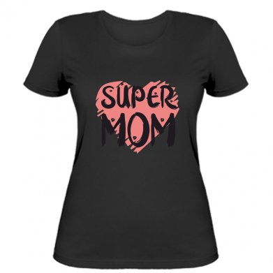 

Женская футболка Stedman Super Mom Red Heart M Черный