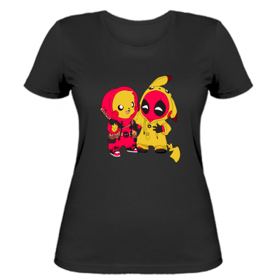 

Женская футболка Stedman Pikachu and deadpool S Черный