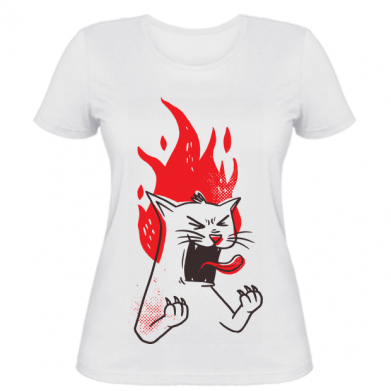 

Женская футболка Stedman The cat is mad XS Белый