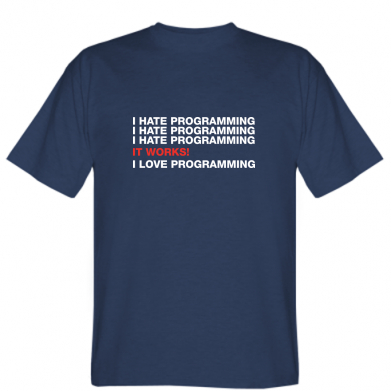 

Мужская футболка Stedman I hate programming  Темно-синий, Мужская футболка Stedman I hate programming L Темно-синий