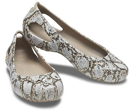 

Балетки Crocs Kadee Seasonal Printed, W8, 38-39, коричневые со змеиным принтом