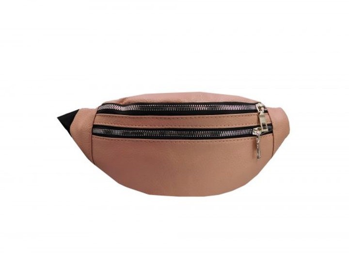 

Сумка-бананка на пояс или через плече розовая-пудра 800-1173