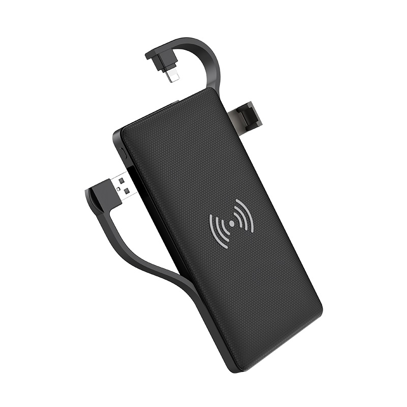 

УМБ Hoco wireless Multi-function S10 Power Bank 10000mAh 1USB/1Type-C, PD/QC, Lightning cable Black