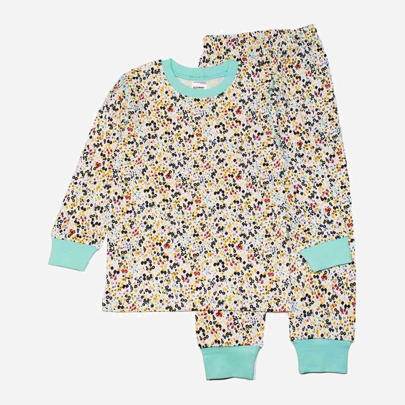 

Пижама (футболка с длинными рукавами + штаны) Interkids Кружочки 1098 98 см Бирюзовая