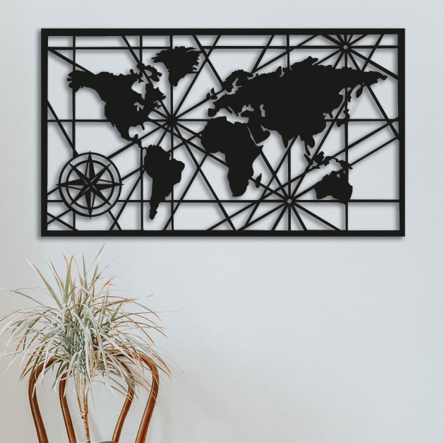 

Картина из дерева DecArt карта Vector Map 123x70 см
