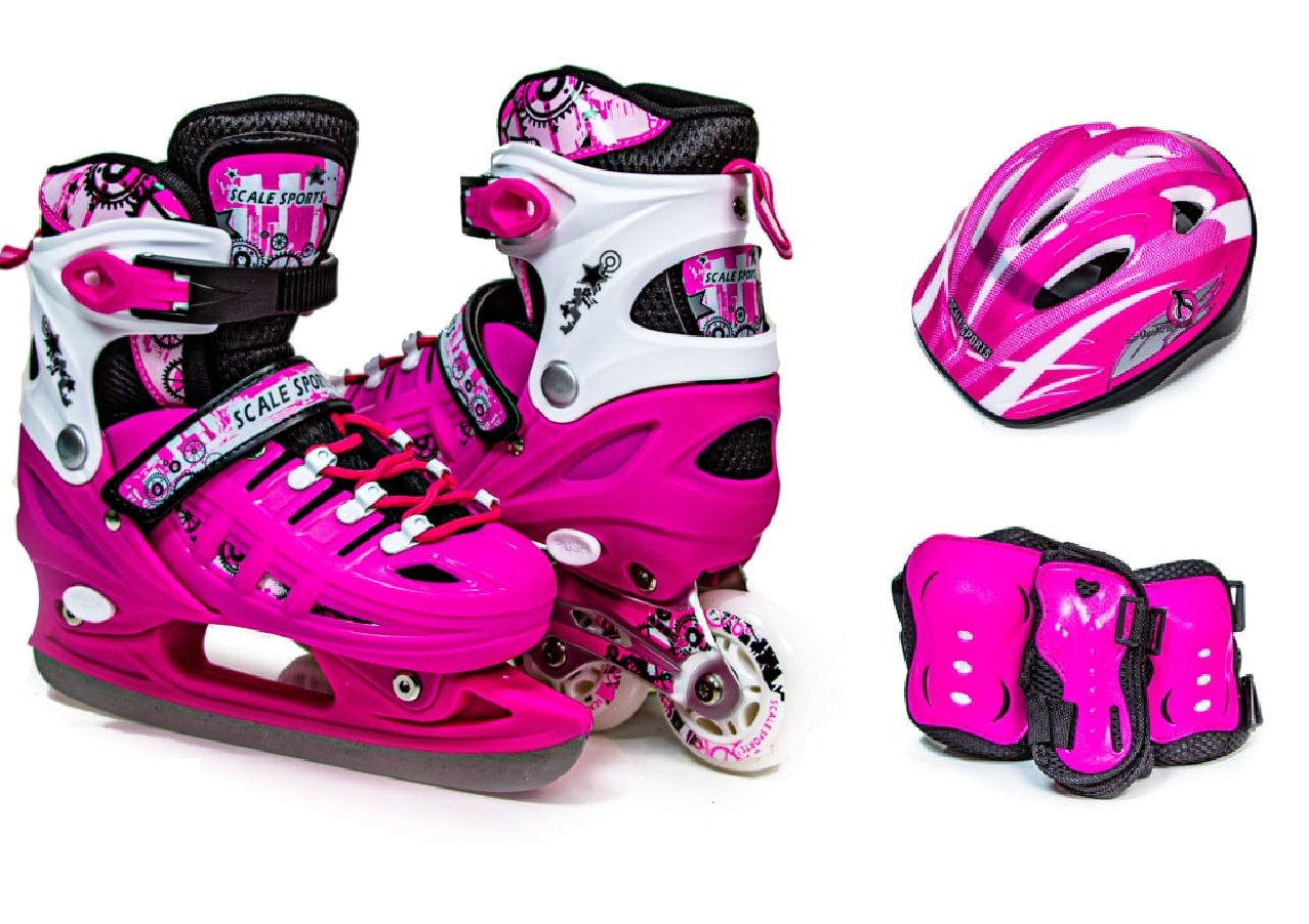 

Комплект ролики-коньки с защитой 2in1 Scale Sport. Pink (размер 29-33) 1019085842