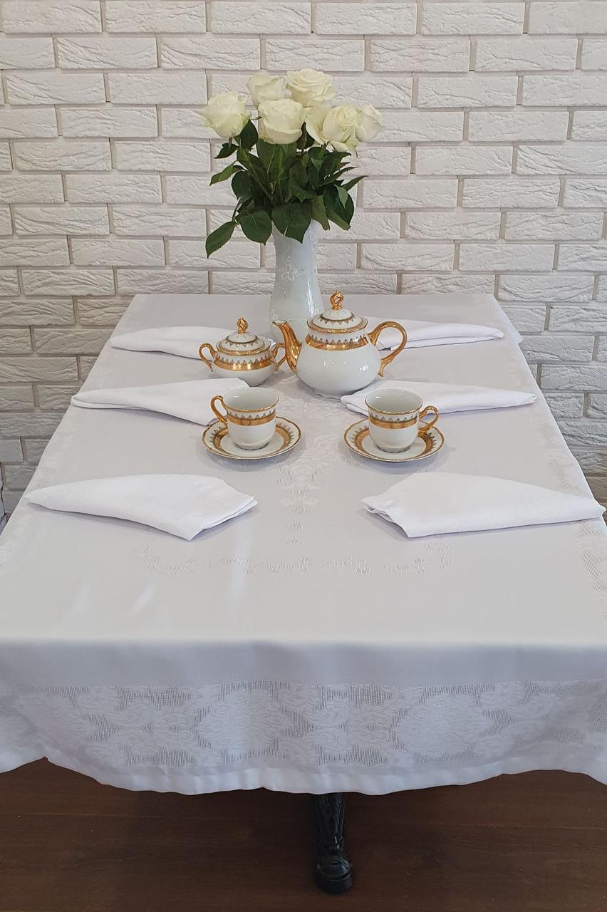 

Скатерть Sagol тефлон 160x400 St-060 White + 10 салфеток 45 см *