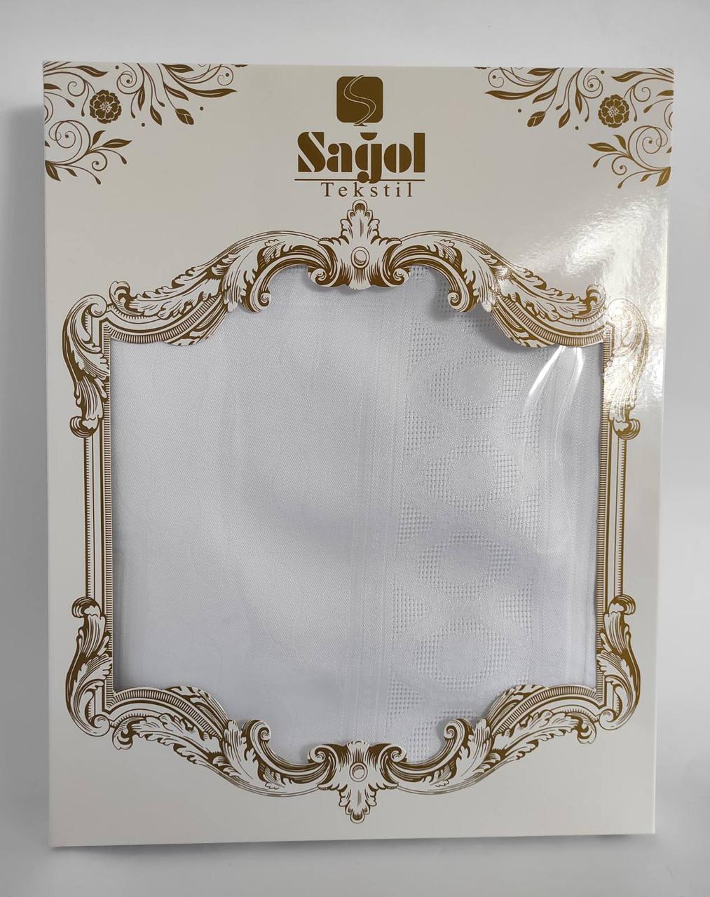 

Скатерть Sagol тефлон 160x350 St-052 White в коробке *